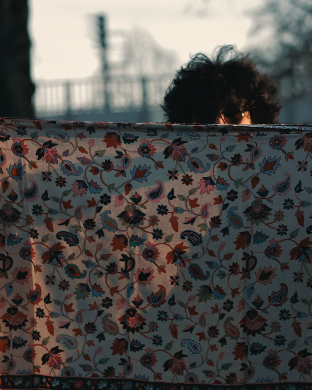 Fine Wool Scarf – Multi-Color Floral Print (Kani-Inspired)